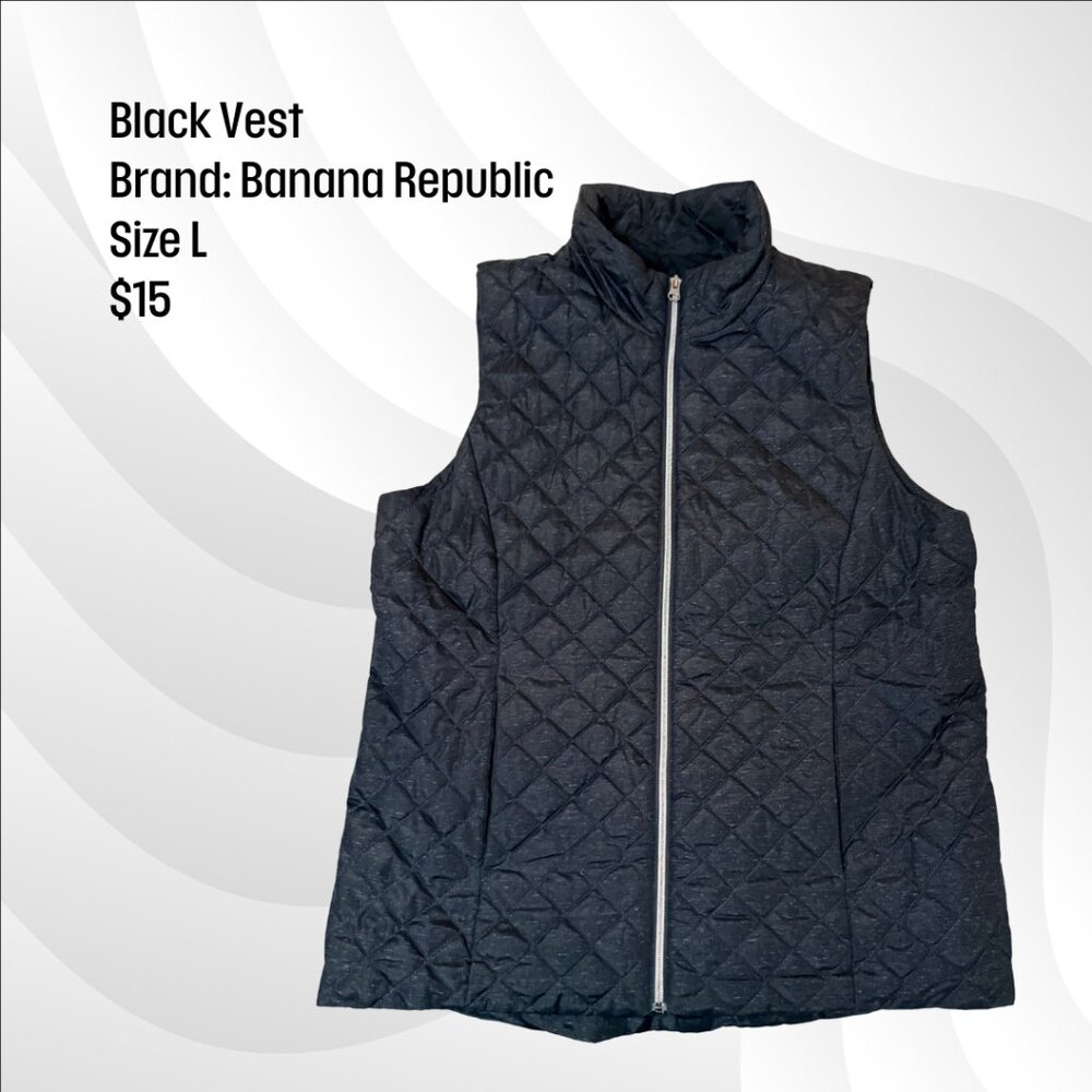 Black Winter Vest - Banana Republic